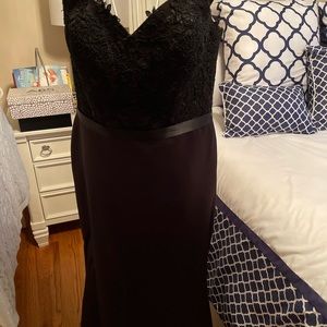 Beautiful black satin and lace gown